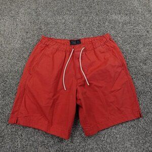 Abercrombie Fitch Shorts Mens Medium Red Chino Bermuda Drawstring Stretch Preppy